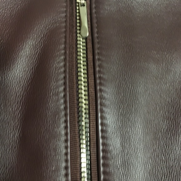 WHBM Peplum Leather Bodice Top Deep Claret Size 10 - Picture 8 of 11